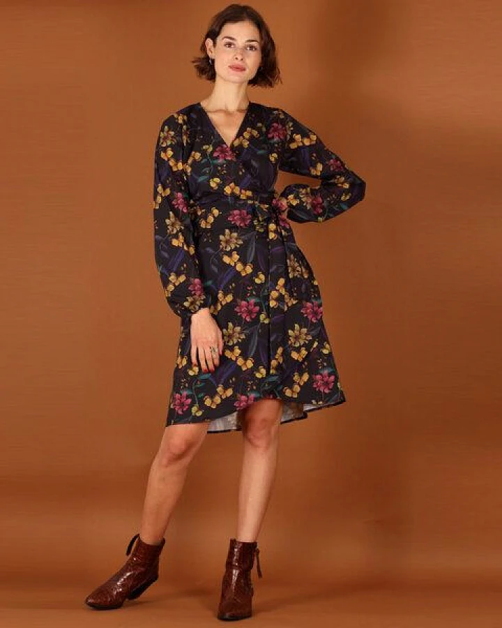 ManduTrap Florales Wickelkleid Lanah aus Bio Baumwolle (kbA)