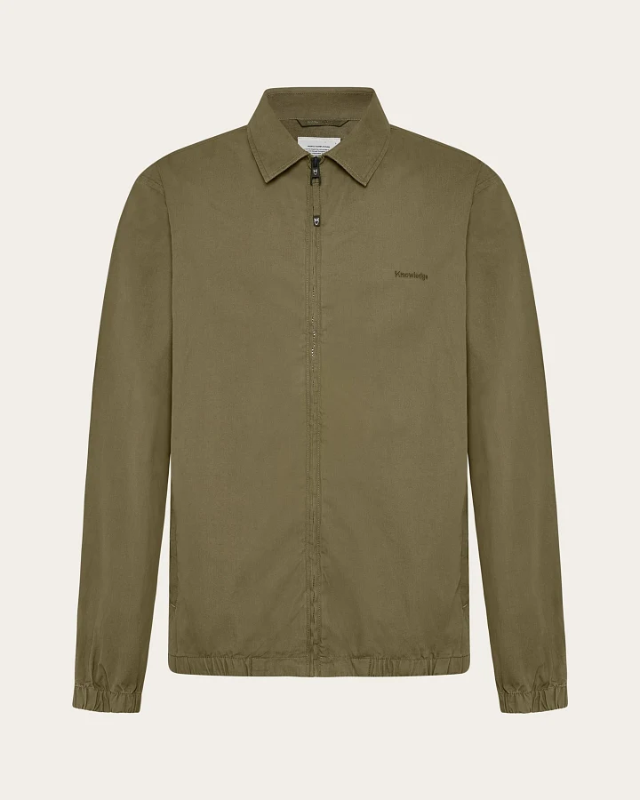 KnowledgeCotton Apparel Herren vegan Jacke Leichte Popeline Gebrannte Olive