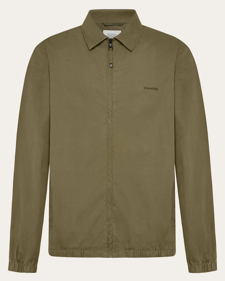 KnowledgeCotton Apparel Herren vegan Jacke Leichte Popeline Gebrannte Olive