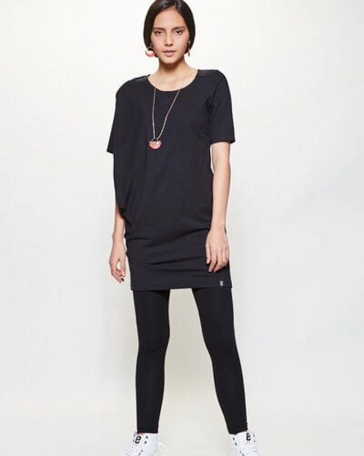 LUMEN organic Longshirt asymmetrisch aus JERSEY schwarz