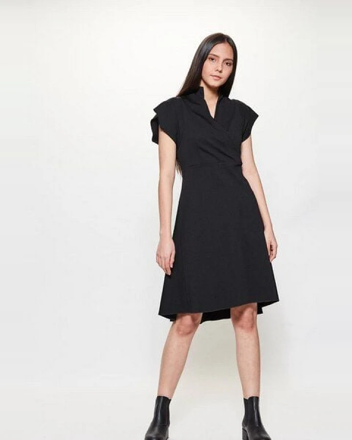 LUMEN organic Kleid mit Stehkragen JERSEY schwarz
