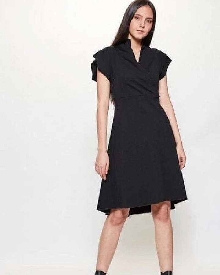 LUMEN organic Kleid mit Stehkragen JERSEY schwarz