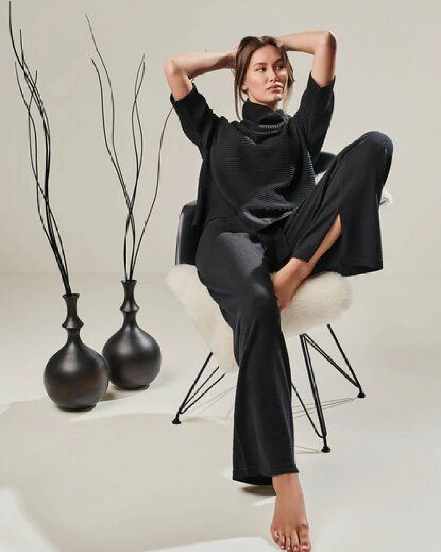 YOU LOOK PERFECT Merino Loungewear Set "Rollkragenpullover Bailey & Strickhose Bailey" – Ansicht 2
