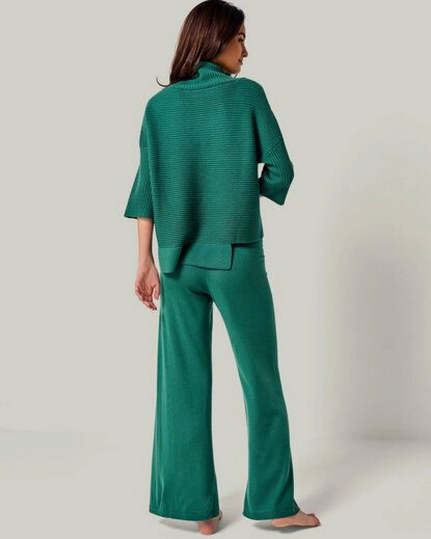 YOU LOOK PERFECT Merino Loungewear Set "Rollkragenpullover Bailey & Strickhose Bailey" – Ansicht 3