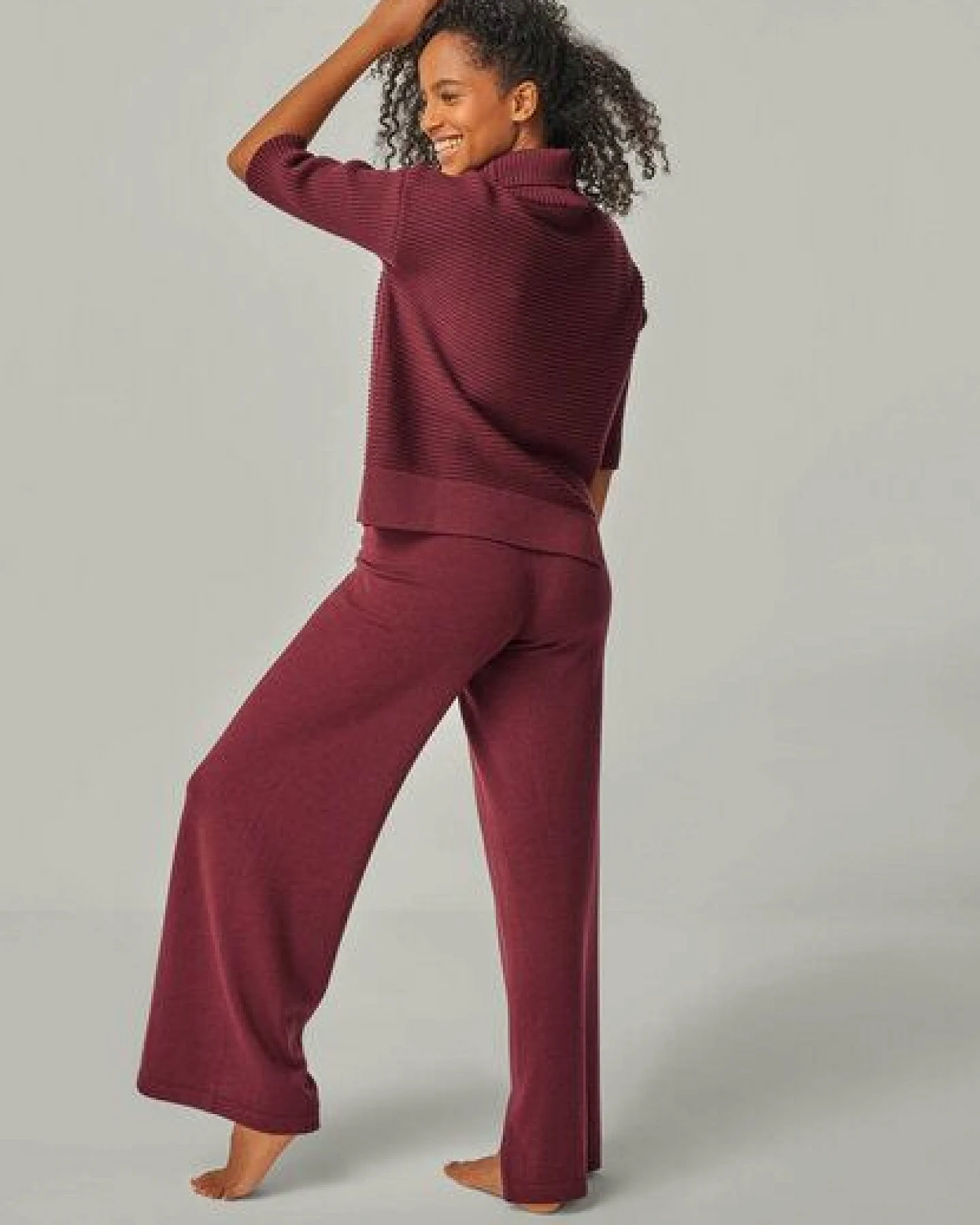YOU LOOK PERFECT Merino Loungewear Set "Rollkragenpullover Bailey & Strickhose Bailey" – Ansicht 3