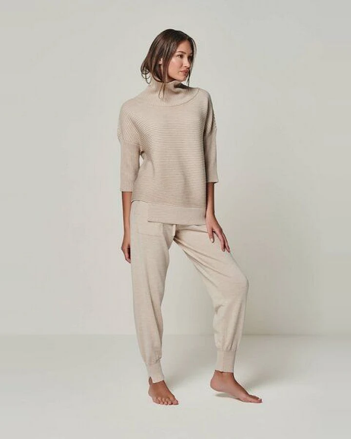 YOU LOOK PERFECT Merino Loungewear Set "Rollkragenpullover Bailey & Strickhose Bella"