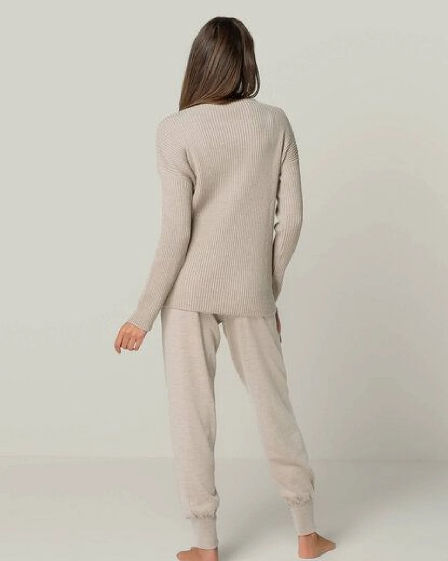 YOU LOOK PERFECT Merino Loungewear Set "V-Strickpullover Blossom & Strickhose Bella" – Ansicht 3