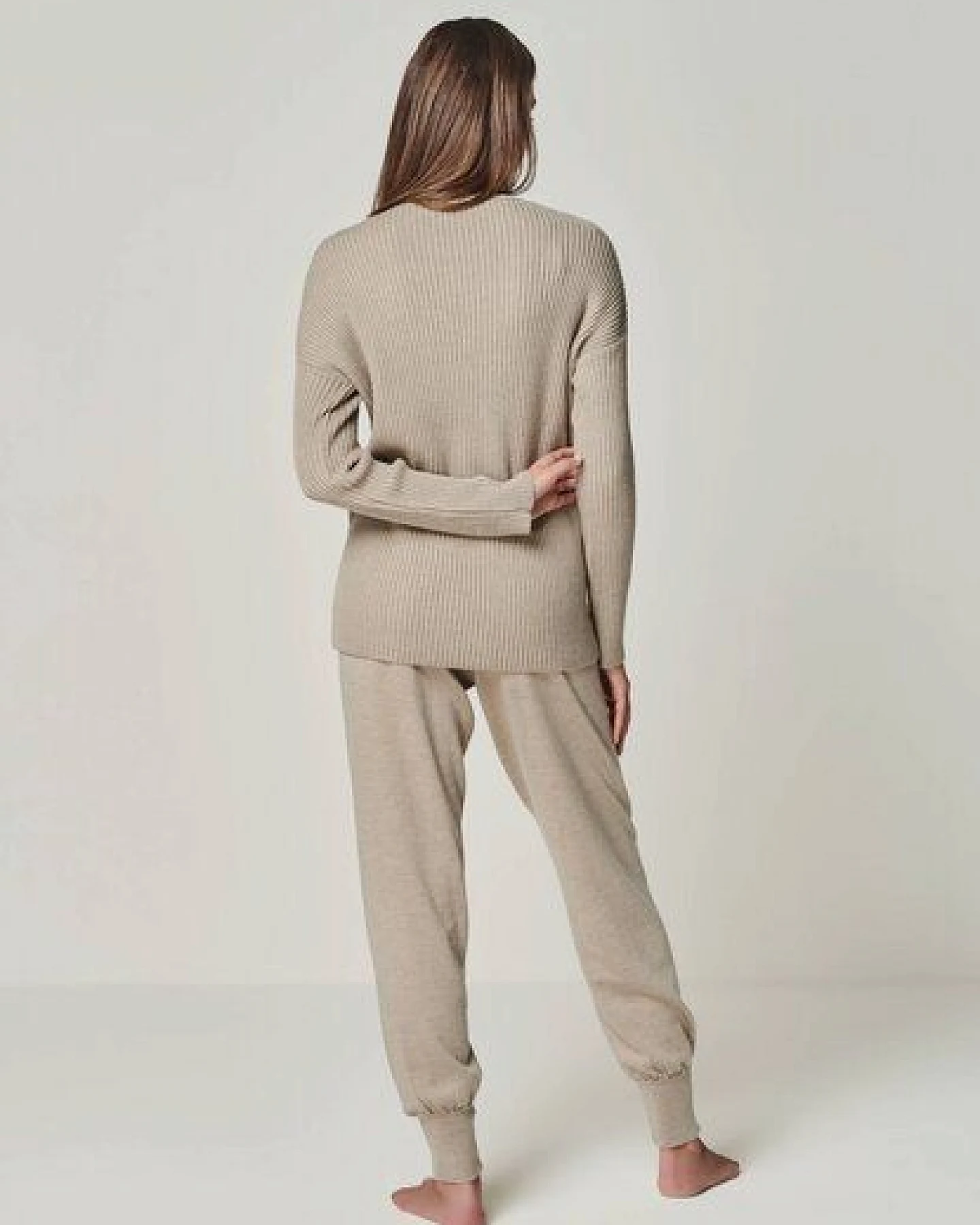 YOU LOOK PERFECT Merino Loungewear Set "V-Strickpullover Blossom & Strickhose Bella" – Ansicht 3