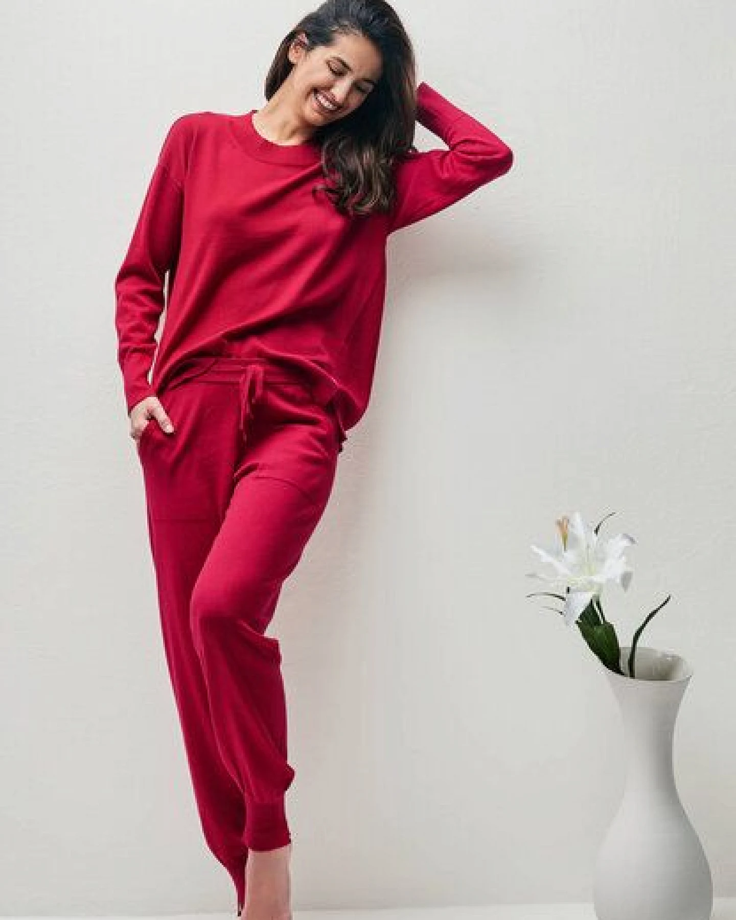 YOU LOOK PERFECT 100% Merino Strickpullover mit Rundhals "Bella" – Ansicht 2