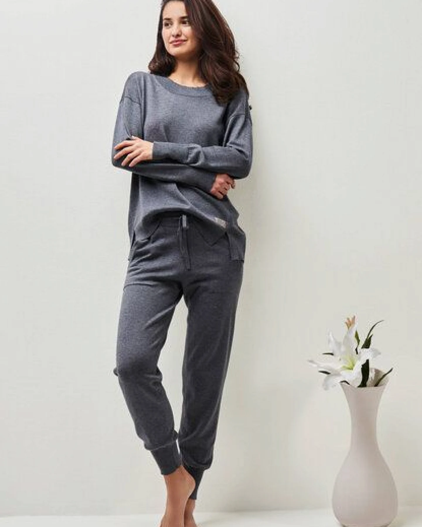YOU LOOK PERFECT 100% Merino Strickpullover mit Rundhals "Bella" – Ansicht 2