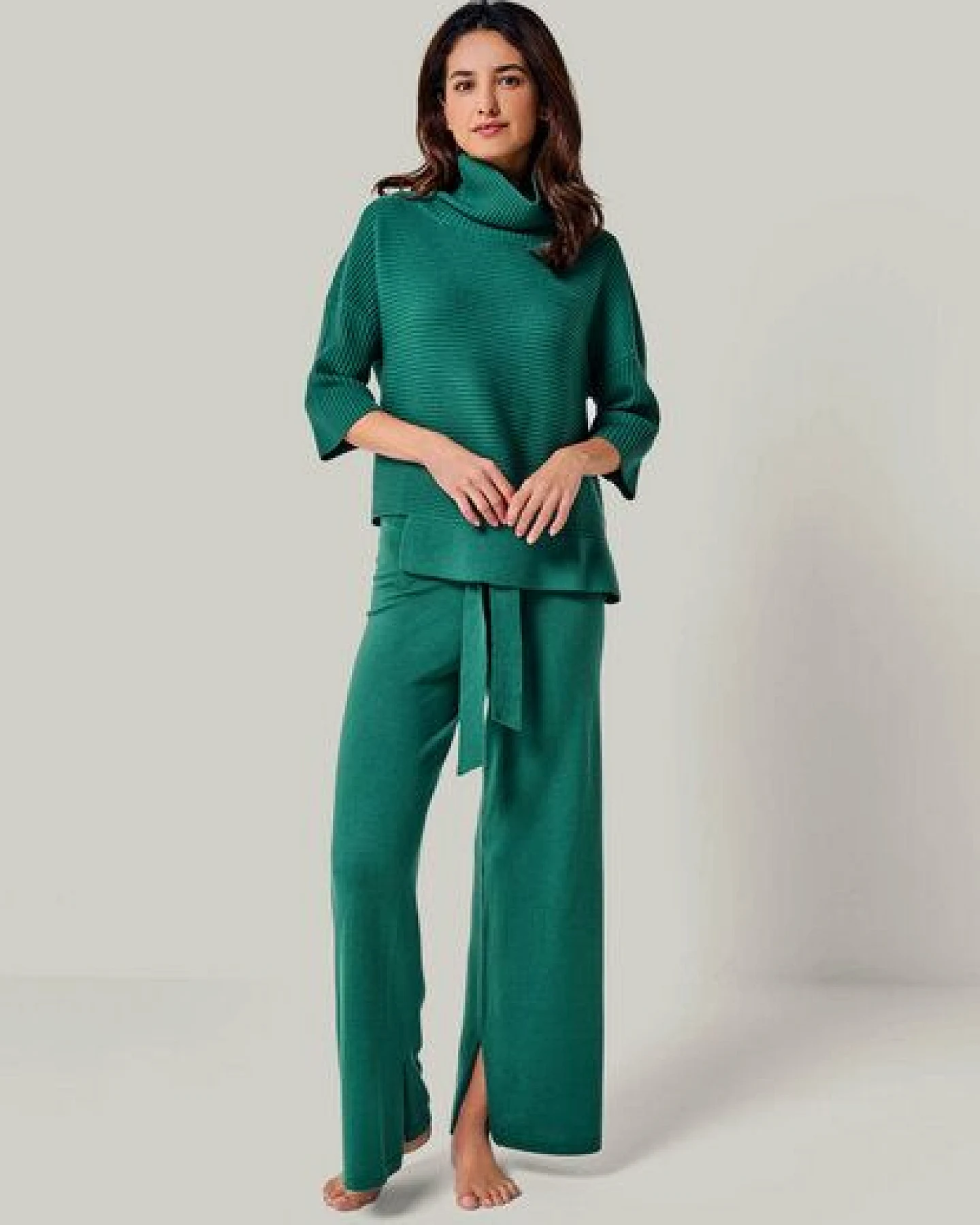 YOU LOOK PERFECT 100% Merino asymmetrischer Rollkragen-Strickpullover "Bailey" – Ansicht 3