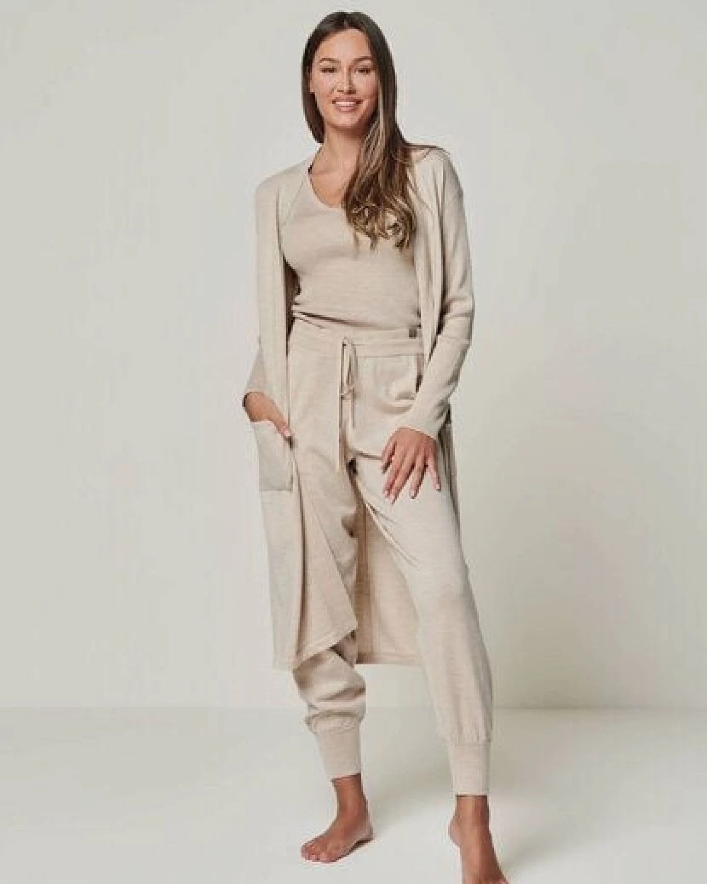 YOU LOOK PERFECT 100% Merino langer Cardigan mit Taschen "Blossom" – Ansicht 4