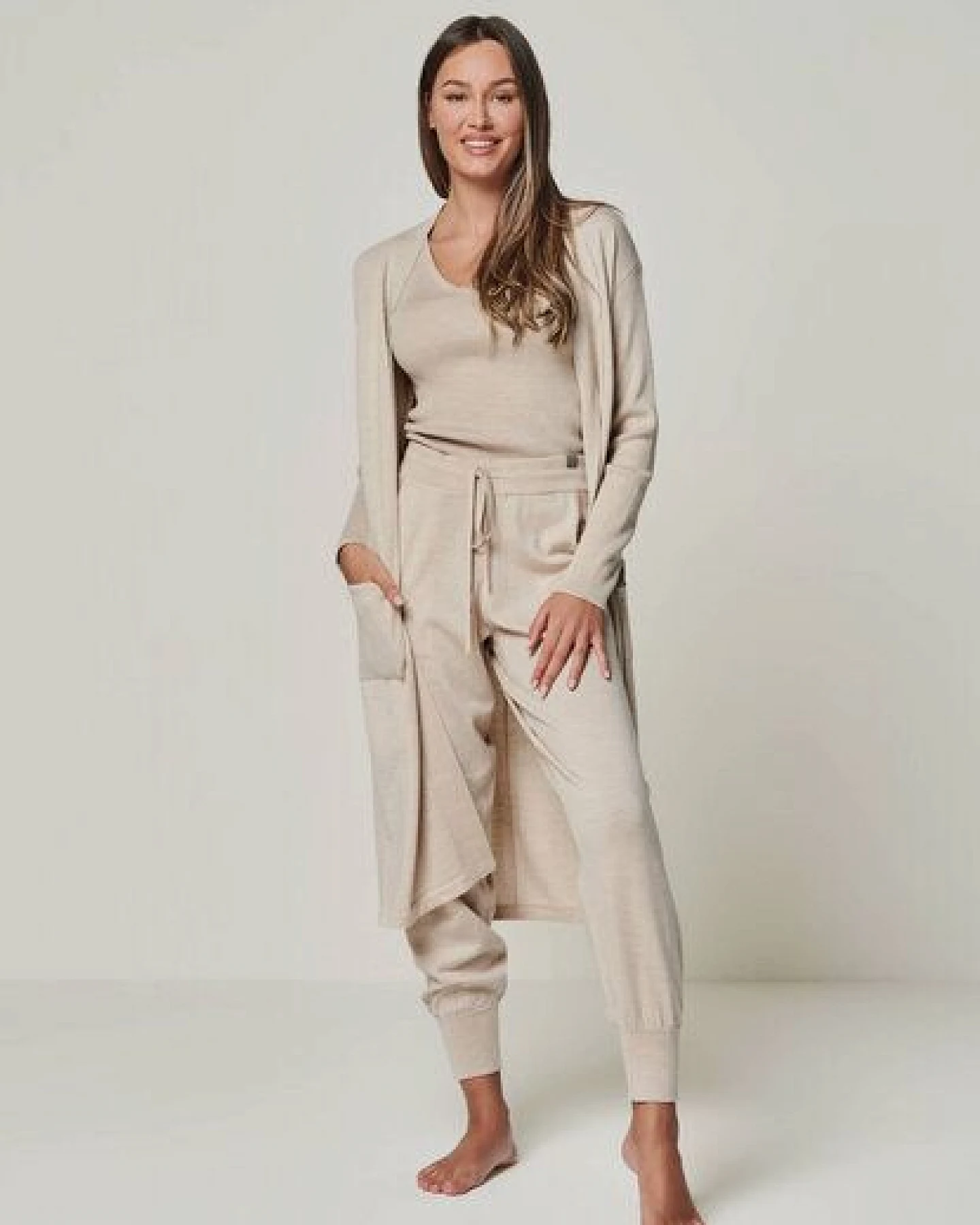 YOU LOOK PERFECT 100% Merino langer Cardigan mit Taschen "Blossom" – Ansicht 4