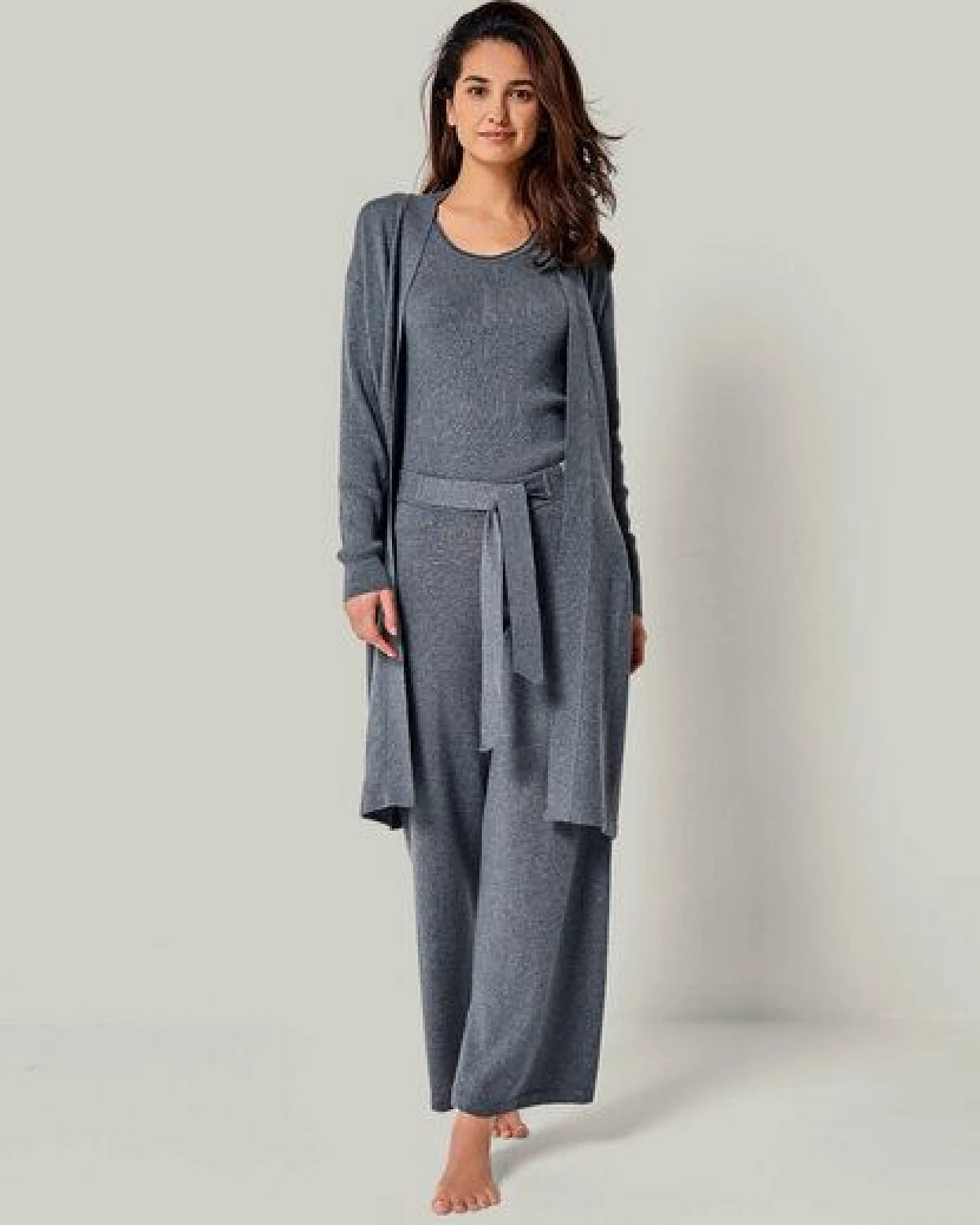 YOU LOOK PERFECT 100% Merino langer Cardigan mit Taschen "Blossom" – Ansicht 3