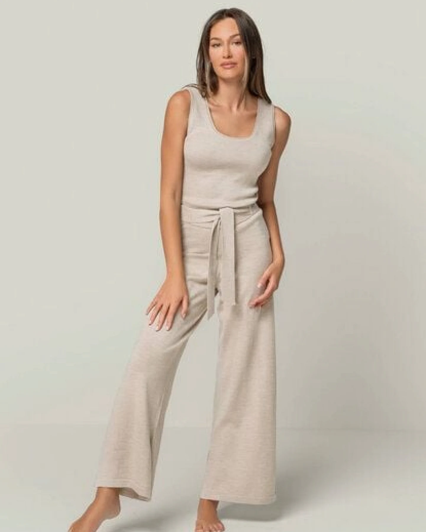 YOU LOOK PERFECT 100% Merino weite Strickhose mit Schleife "Bailey" – Ansicht 4