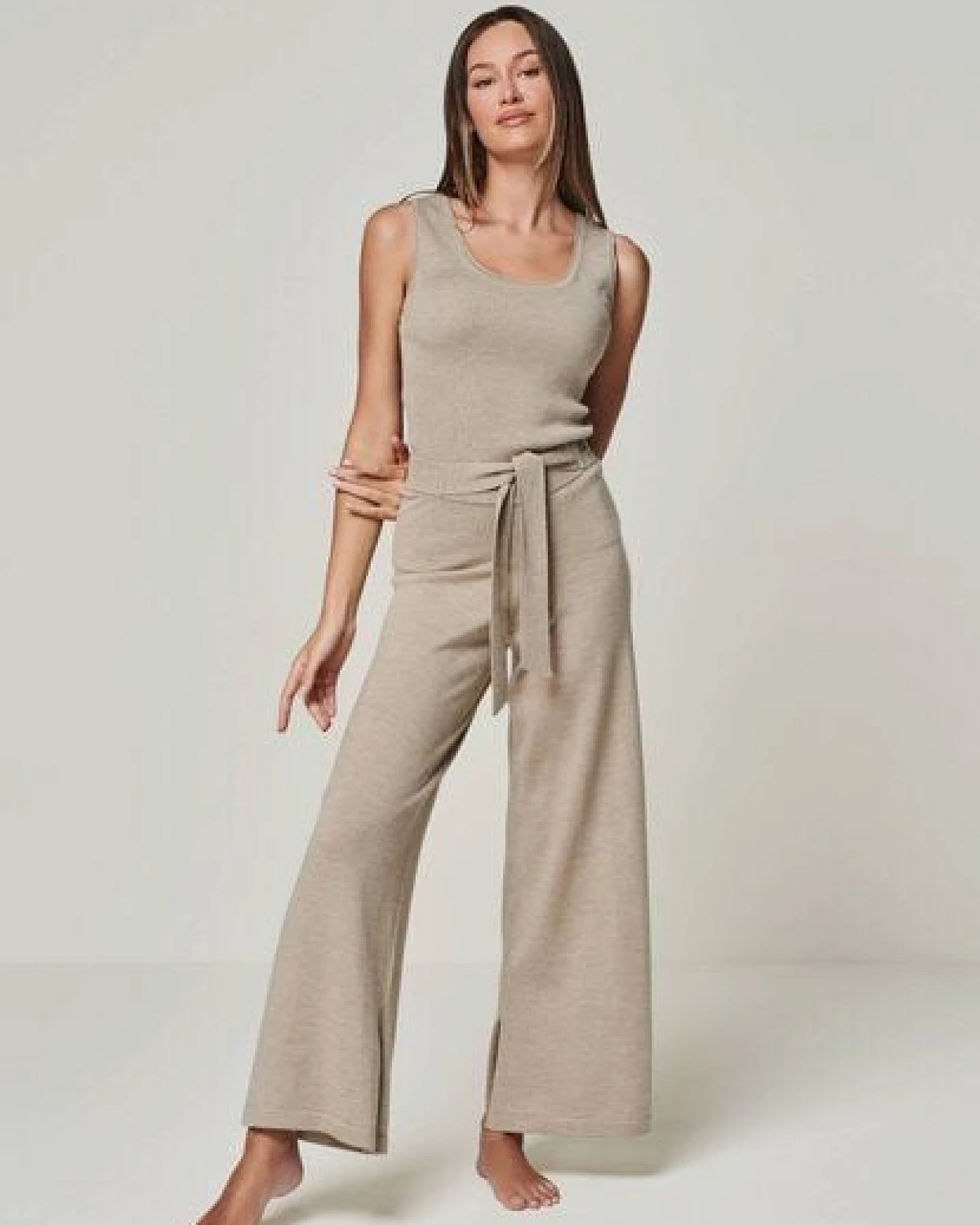 YOU LOOK PERFECT 100% Merino weite Strickhose mit Schleife "Bailey" – Ansicht 4