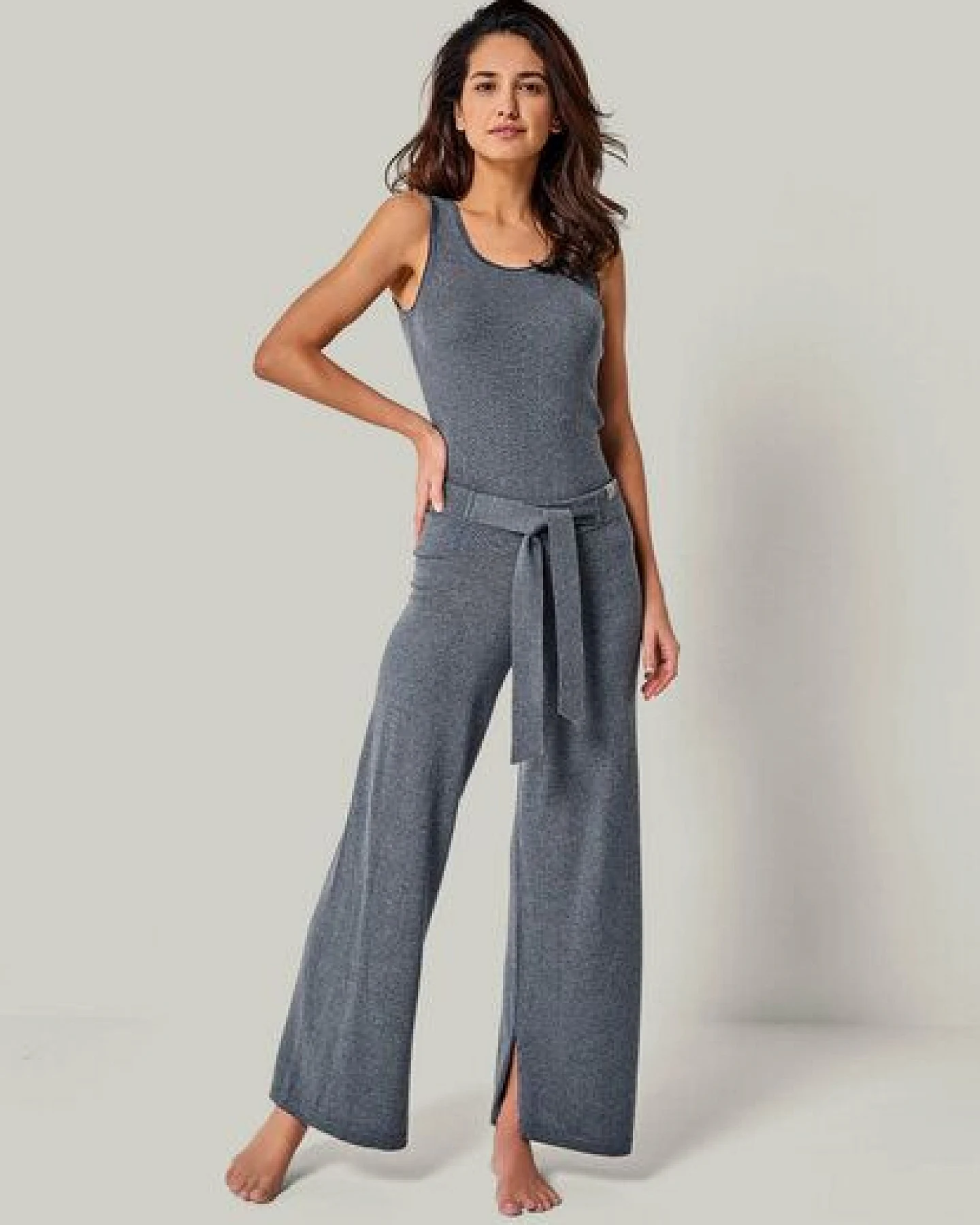 YOU LOOK PERFECT 100% Merino weite Strickhose mit Schleife "Bailey" – Ansicht 3
