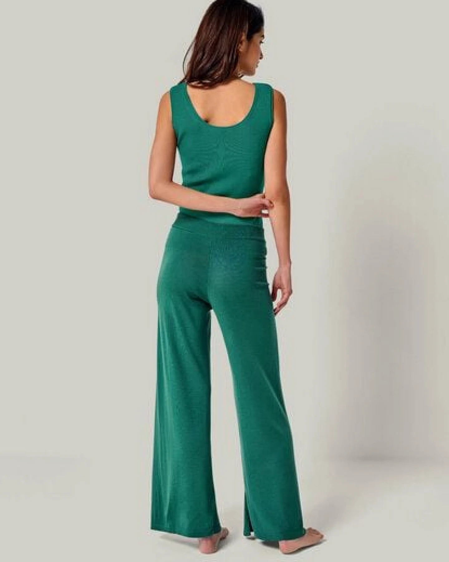 YOU LOOK PERFECT 100% Merino weite Strickhose mit Schleife "Bailey" – Ansicht 4