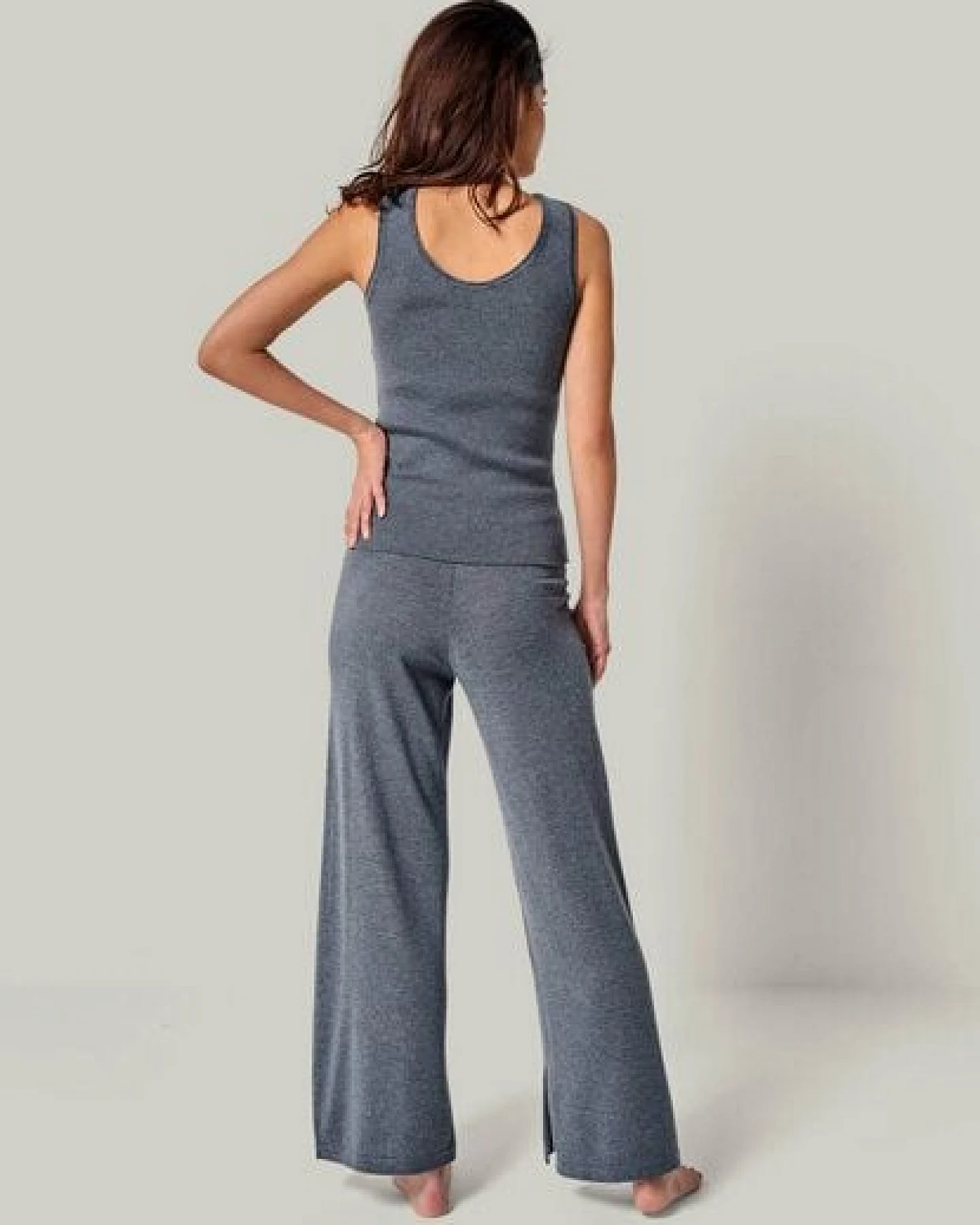 YOU LOOK PERFECT 100% Merino weite Strickhose mit Schleife "Bailey" – Ansicht 4