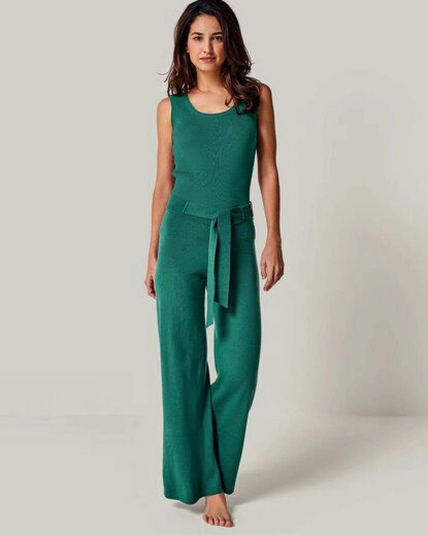YOU LOOK PERFECT 100% Merino weite Strickhose mit Schleife "Bailey" – Ansicht 3