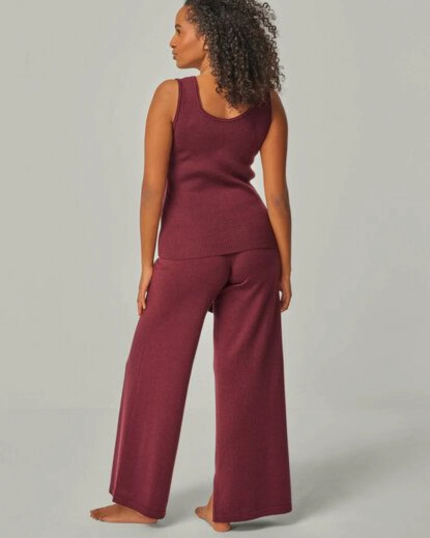 YOU LOOK PERFECT 100% Merino weite Strickhose mit Schleife "Bailey" – Ansicht 4