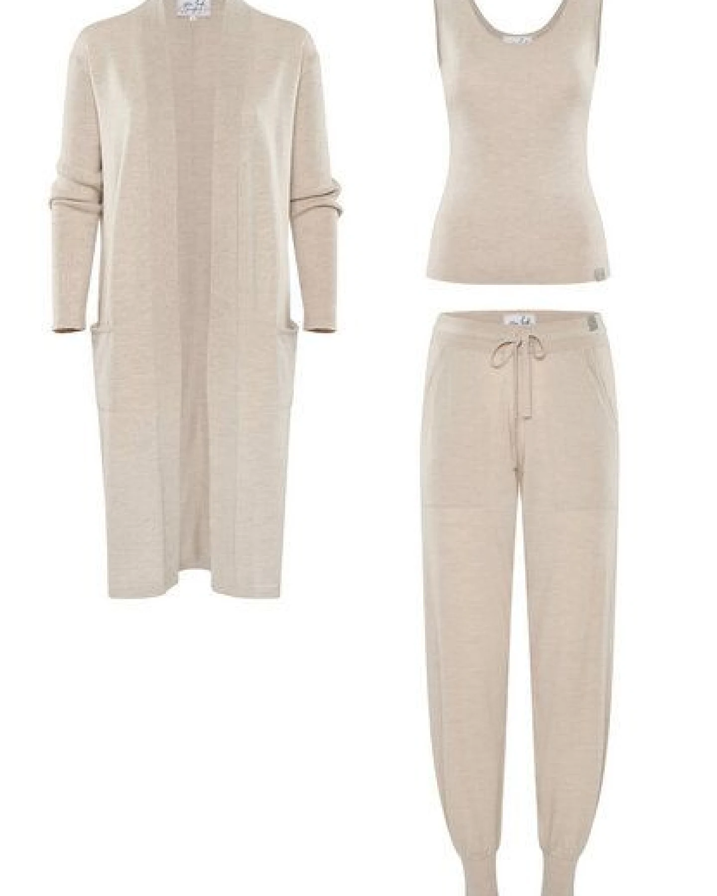 YOU LOOK PERFECT Merino Loungewear Set "Cardigan Blossom & Top Blossom & Hose Bella" – Ansicht 3