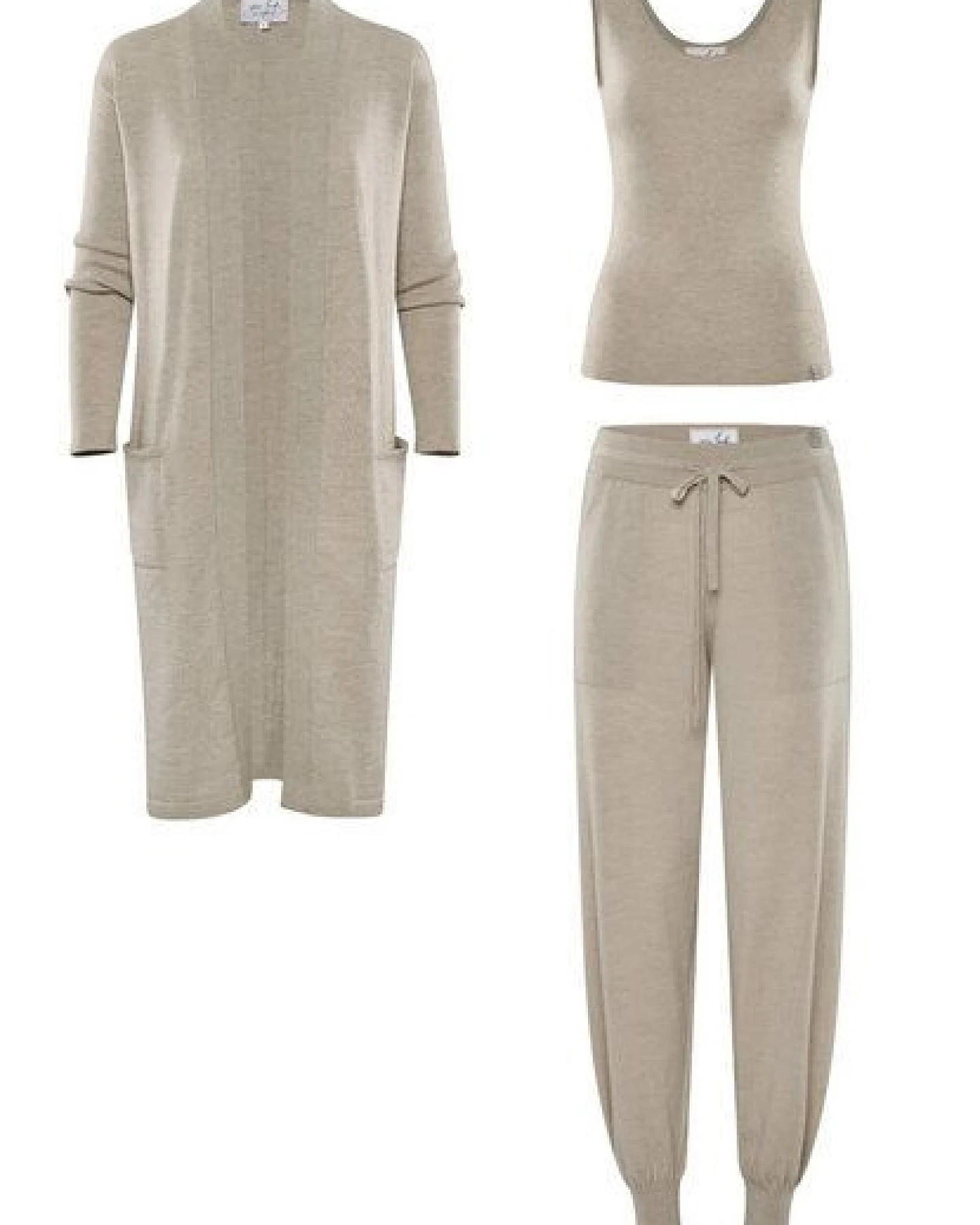 YOU LOOK PERFECT Merino Loungewear Set "Cardigan Blossom & Top Blossom & Hose Bella" – Ansicht 3
