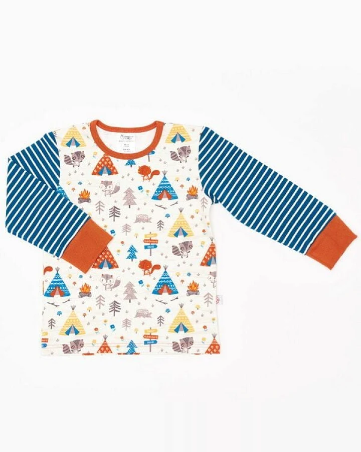 Cheeky Apple Buben Langarm-Shirt aus Bio-Baumwolle "Abenteuercamp"