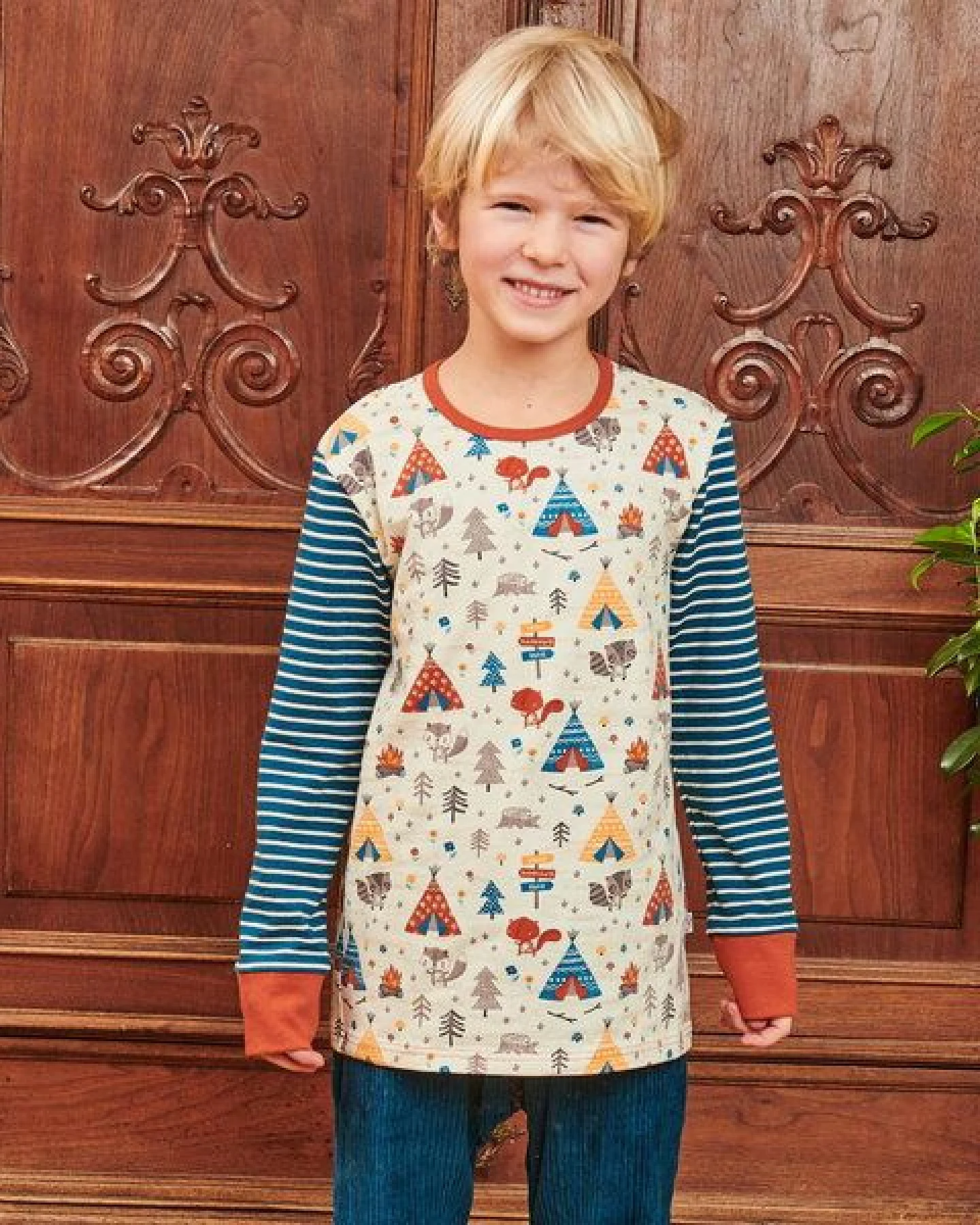 Cheeky Apple Buben Langarm-Shirt aus Bio-Baumwolle "Abenteuercamp" – Ansicht 2