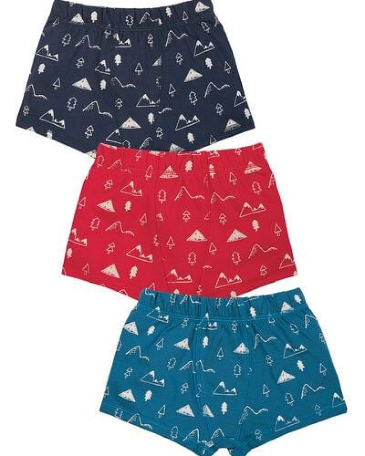 Frugi Boxershorts für Jungs mit Bergprint - Dreierpack