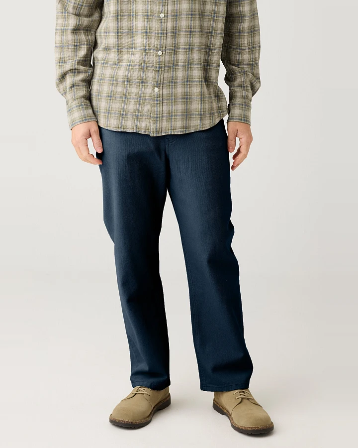 KnowledgeCotton Apparel Herren vegan Jeans Flint Wide Twill Total Eclipse