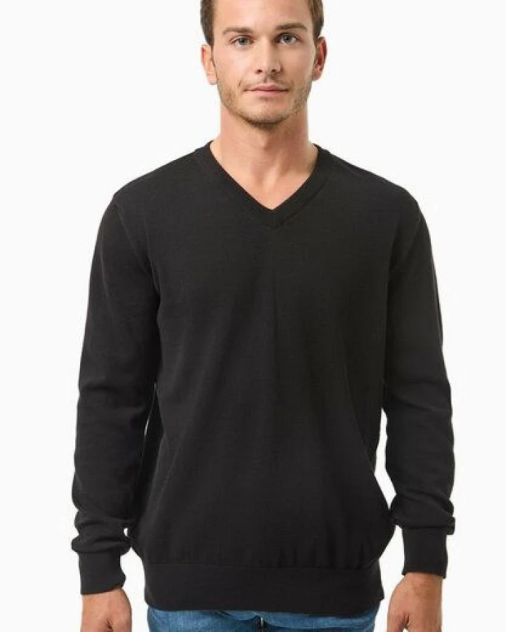 ORGANICATION Pullover aus Bio-Baumwolle mit V-Ausschnitt