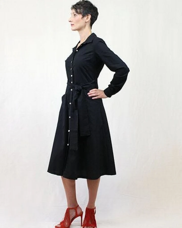 Skrabak Blusenkleid Elise aus Bio-Baumwolle schwarz uni