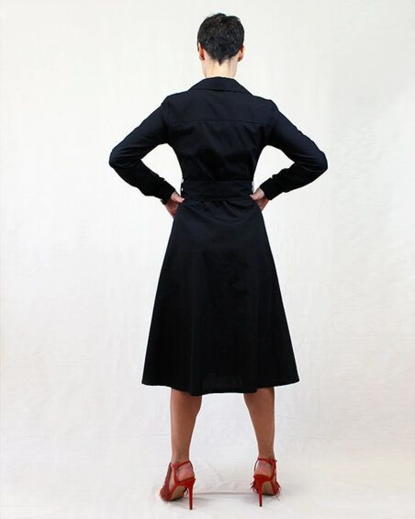 Skrabak Blusenkleid Elise aus Bio-Baumwolle schwarz uni – Ansicht 3