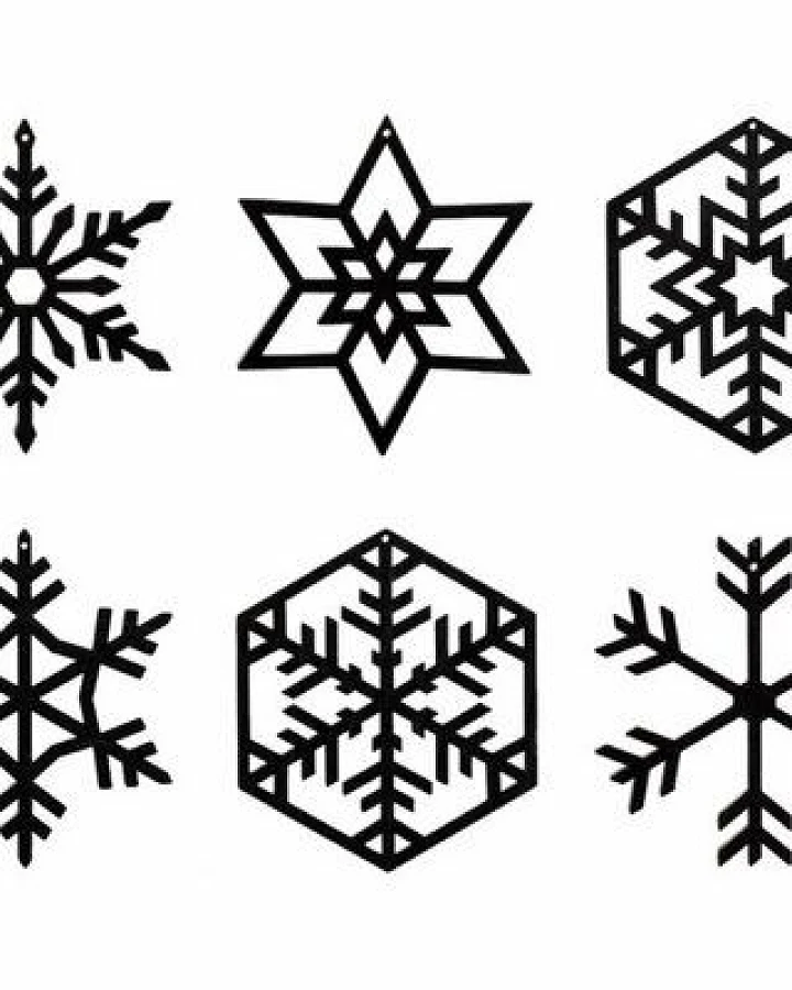 BeWooden 6St.Weihnachtsdekoration aus Holz "Schnee" / 2 verschiedene Farben