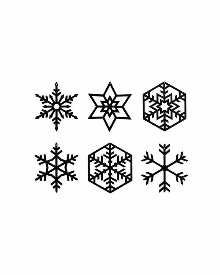 BeWooden 6St.Weihnachtsdekoration aus Holz "Schnee" / 2 verschiedene Farben