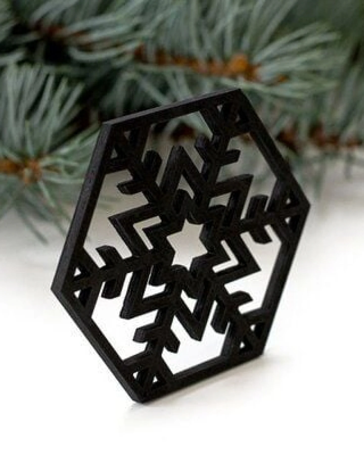 BeWooden 6St.Weihnachtsdekoration aus Holz "Schnee" / 2 verschiedene Farben – Ansicht 3