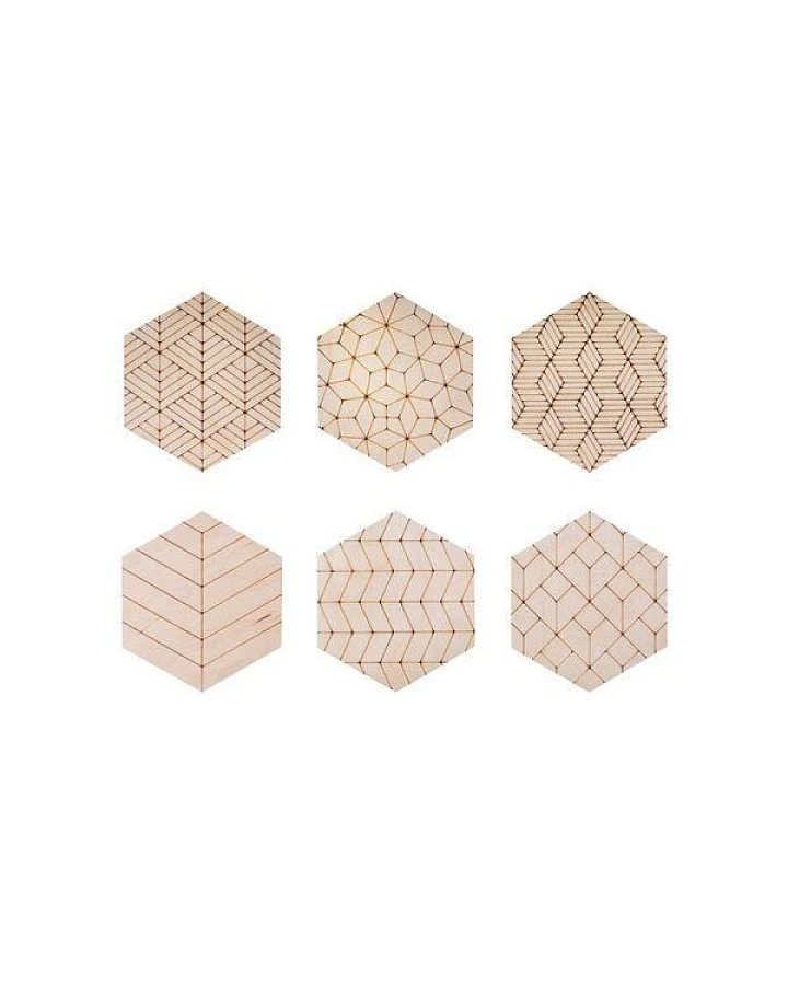 BeWooden Untersetzer aus Holz "Deco" - 6St.