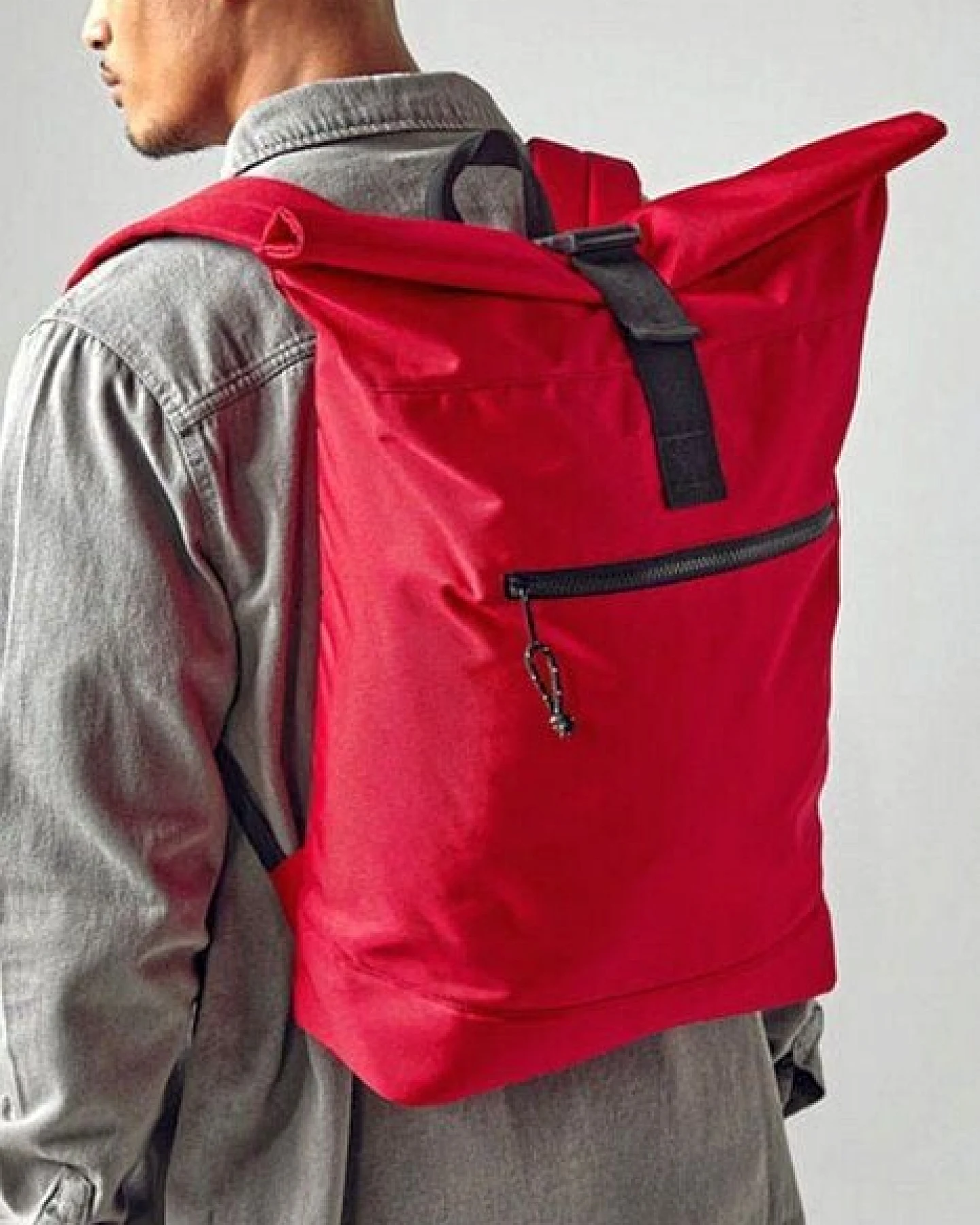 BagBase Kurierrucksack Recycelter Roll-Top Rucksack Backpack Rolltop Notebook Fach – Ansicht 2