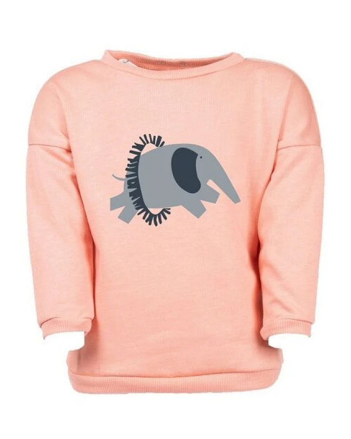 CORA happywear Baby Sweater "Suli" aus Bio-Baumwolle rosa mit Druck