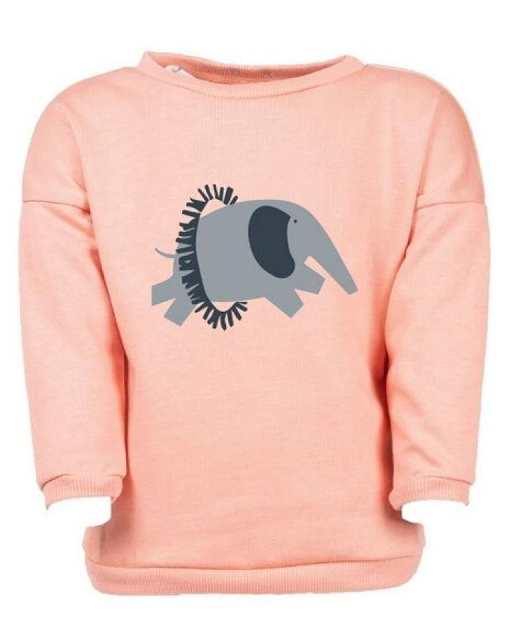CORA happywear Baby Sweater "Suli" aus Bio-Baumwolle rosa mit Druck