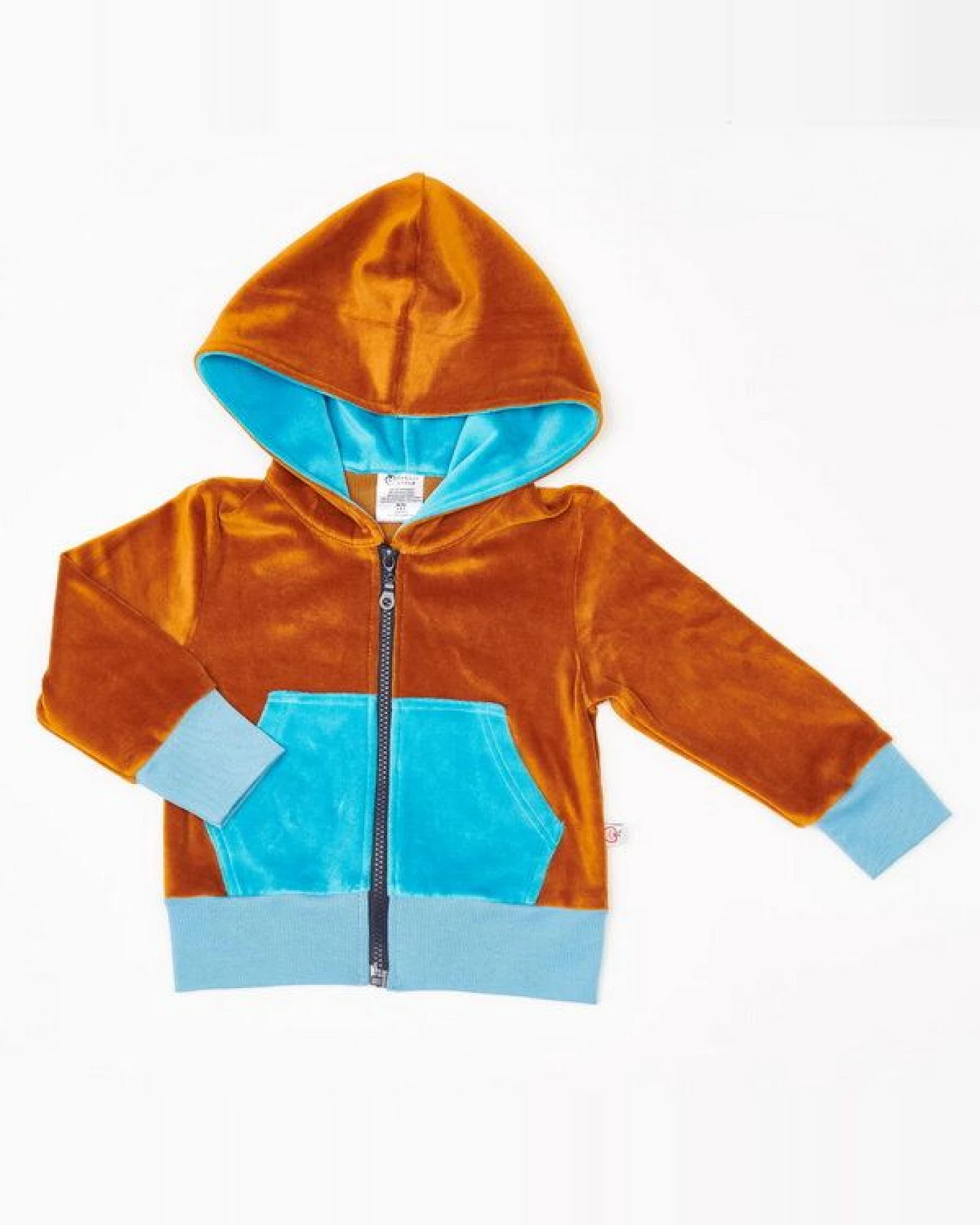 Cheeky Apple Bio-Kapuzenjacke "Nicki Caramell|Nicki Pagoda Blue" – Ansicht 2