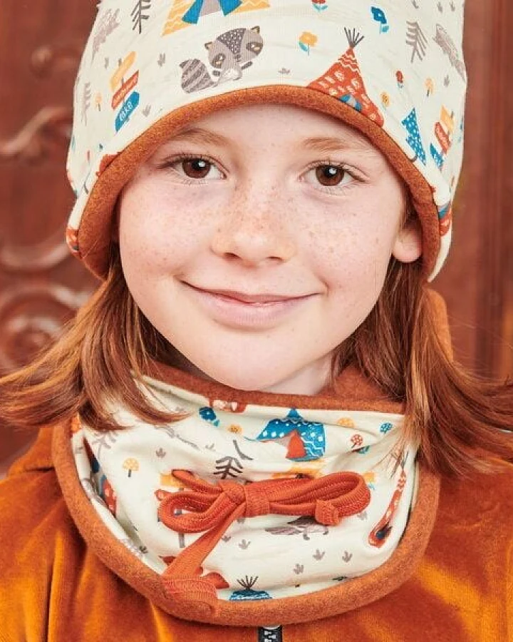 Cheeky Apple Gefütterter Bio-Halswärmer "Abenteuercamp|Fleece Copper Meliert"