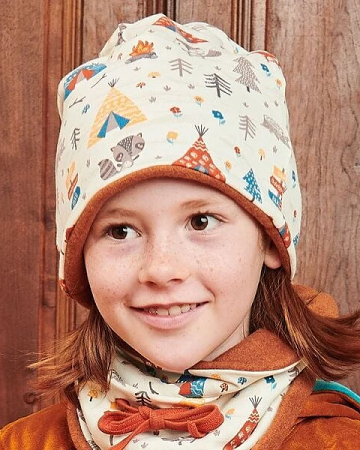 Cheeky Apple Bio-Beanie "Abenteuercamp|Fleece Copper Meliert"