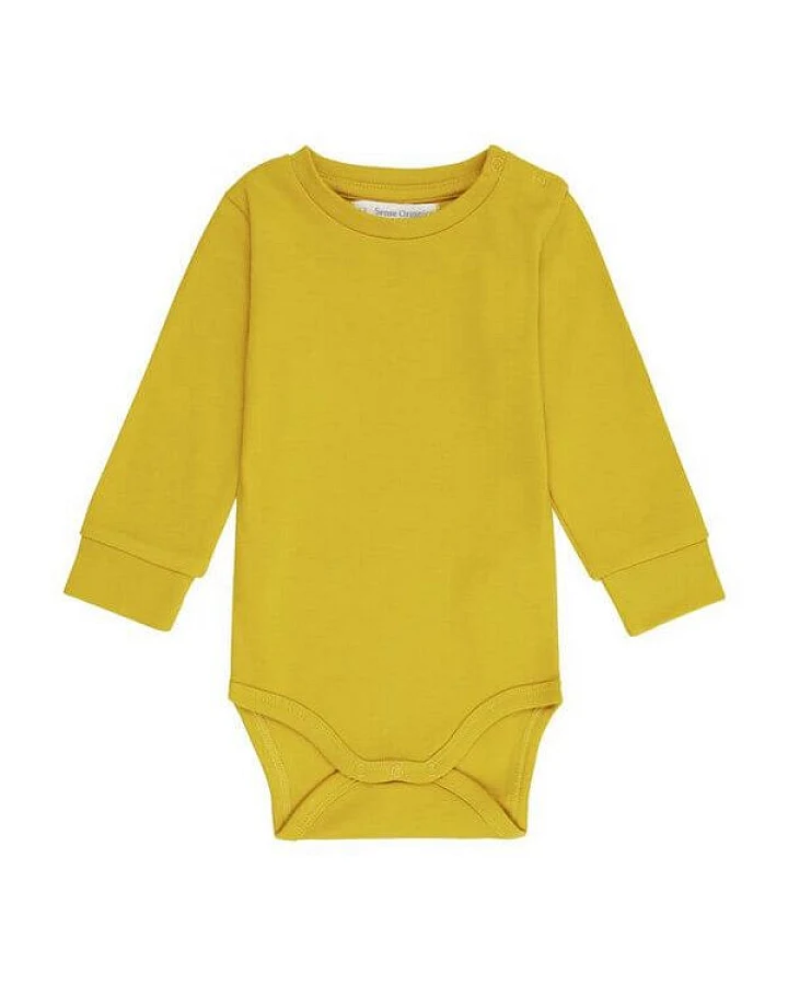 sense-organics Babybody Langarm *MILAN* Teal oder Mustard GOTS I Sense Organics