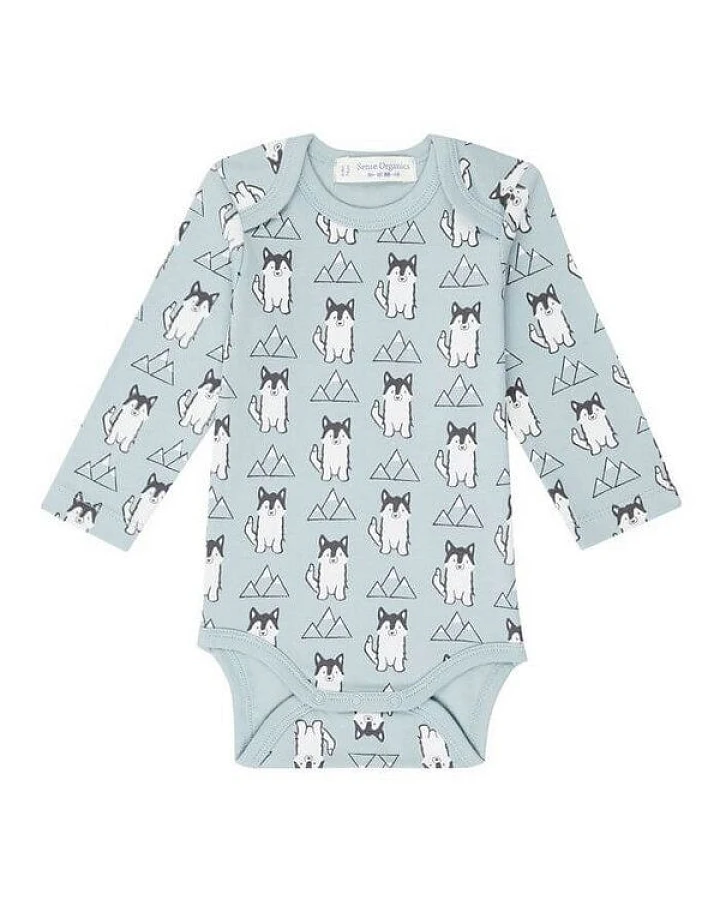 sense-organics Babybody Langarm *YGON RETRO* Husky GOTS Fairtrade I Sense Organics