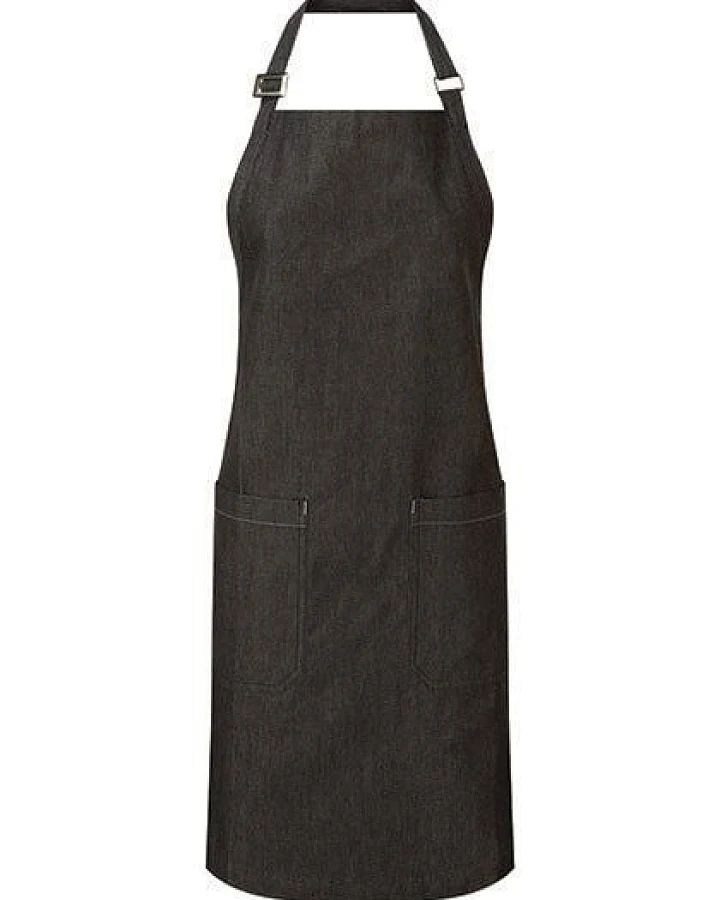 Premier Workwear Latzschürze (Bio Baumwolle) Denim Grillschürze Küchenschürze