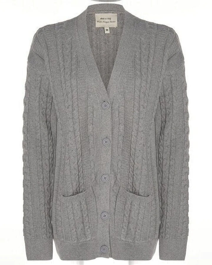 Will's Vegan Shop Strickjacke mit Knopfleiste