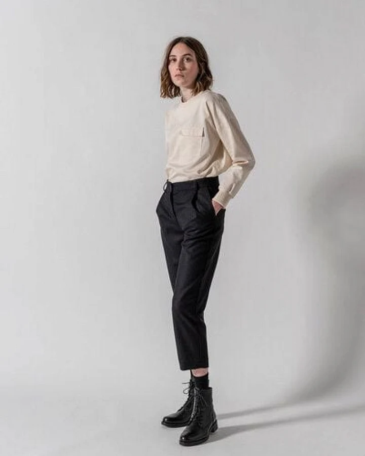 Grenzgang Damen Bundfaltenhose Madeleine Lana aus Wolle (kbT)