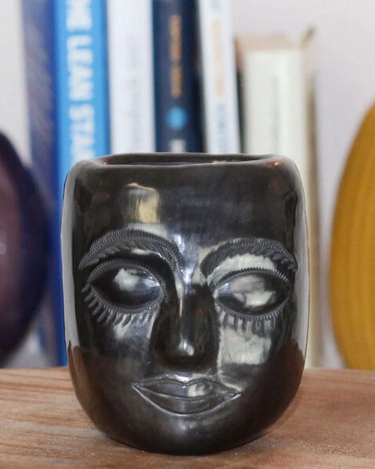 Mitienda Shop Handgemachte Dekovase aus Mexiko Mask aus Keramik – Ansicht 4